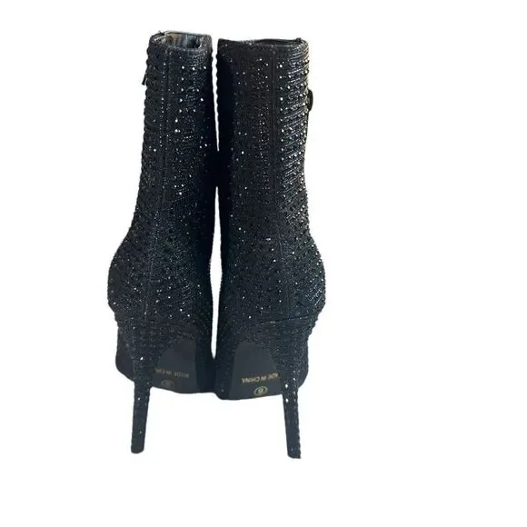 Glaze Brand Sexy Black Dazzle Studded Boots - Picture 4 of 9